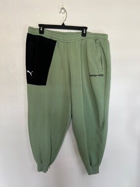 EUC PUMA Mercedes AMG F1 Statement Sweatpants Green Black Men's Size XXL